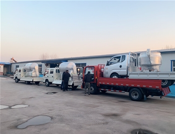 800L、1200L變頻水冷真空滾揉機(jī)，700L電加熱夾層鍋發(fā)往河南